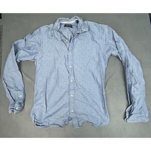 Scotch Soda Shirt Mens Medium Blue AOP Lightweight Preppy Foreign Academia